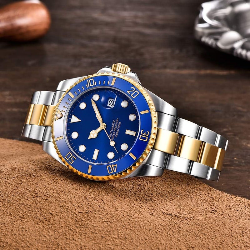 PAGANI DESIGN ساعة يد أوتوماتيكية ميكانيكية للرجال من باجاني ديزاين مع سوار من الفولاذ المقاوم للصدأ وإطار سيراميك - مقاومة للماء حتى 100 متر - Image 2